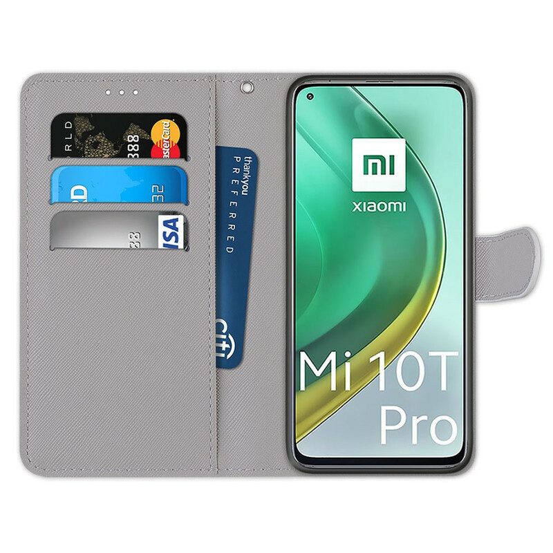 Custodia A Portafoglio Xiaomi Mi 10T / 10T Pro Fiori Al Neon