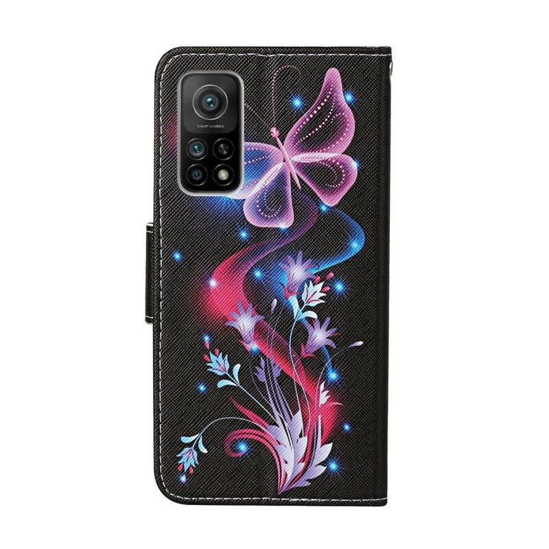 Custodia in pelle Xiaomi Mi 10T / 10T Pro Farfalle Magiche