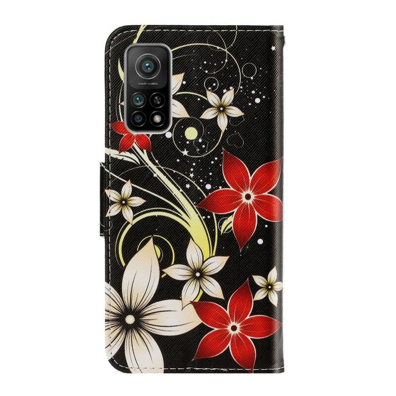 Custodia in pelle Xiaomi Mi 10T / 10T Pro Fiori Strappy Colorati