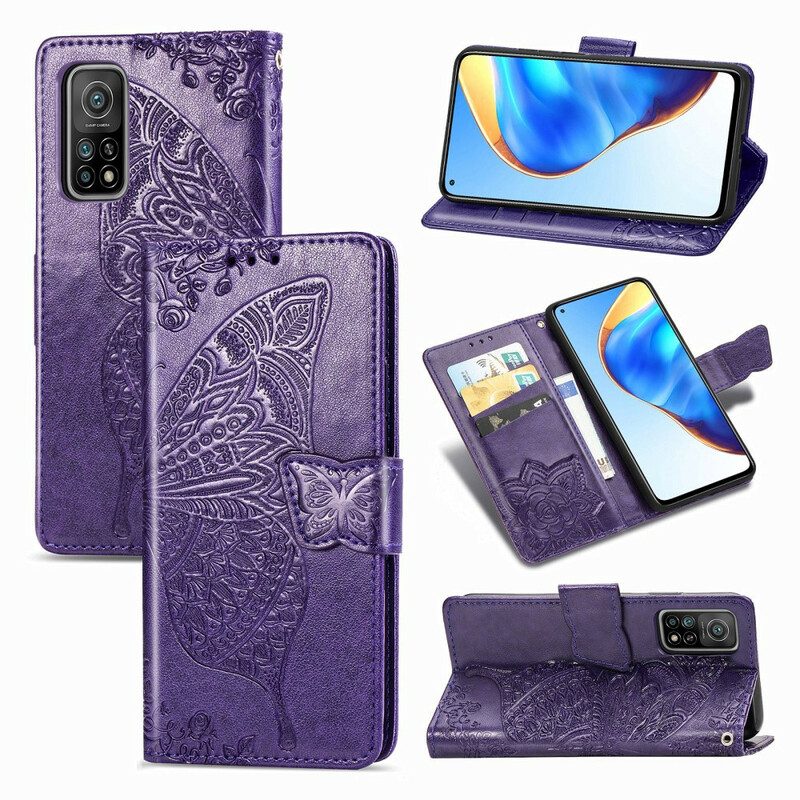 Custodia in pelle Xiaomi Mi 10T / 10T Pro Mezze Farfalle