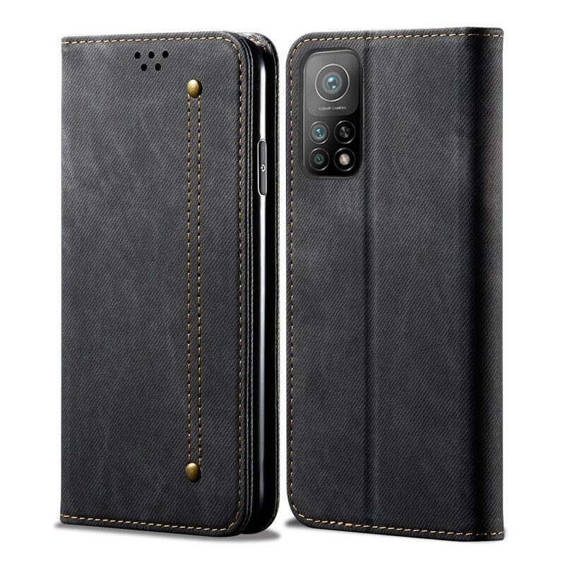 Folio Cover Xiaomi Mi 10T / 10T Pro Custodia in pelle Tessuto Denim