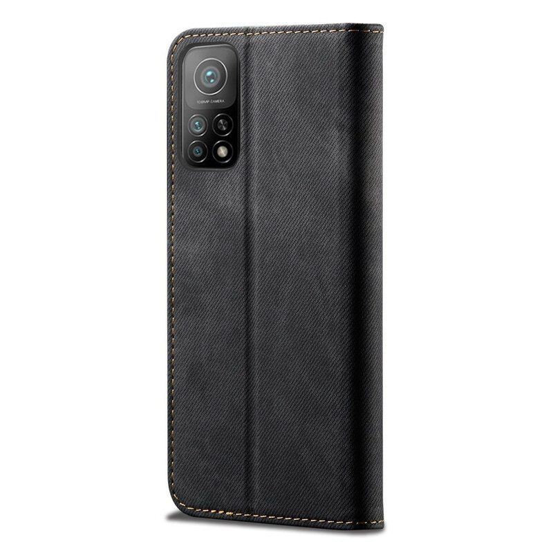 Folio Cover Xiaomi Mi 10T / 10T Pro Custodia in pelle Tessuto Denim