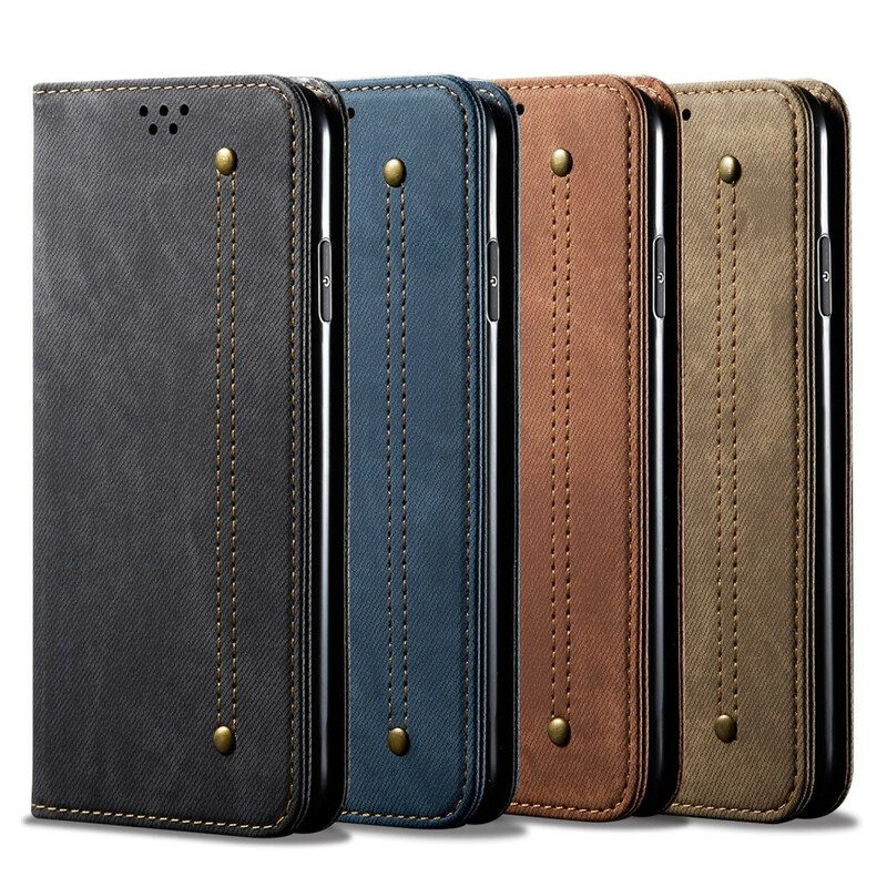 Folio Cover Xiaomi Mi 10T / 10T Pro Custodia in pelle Tessuto Denim