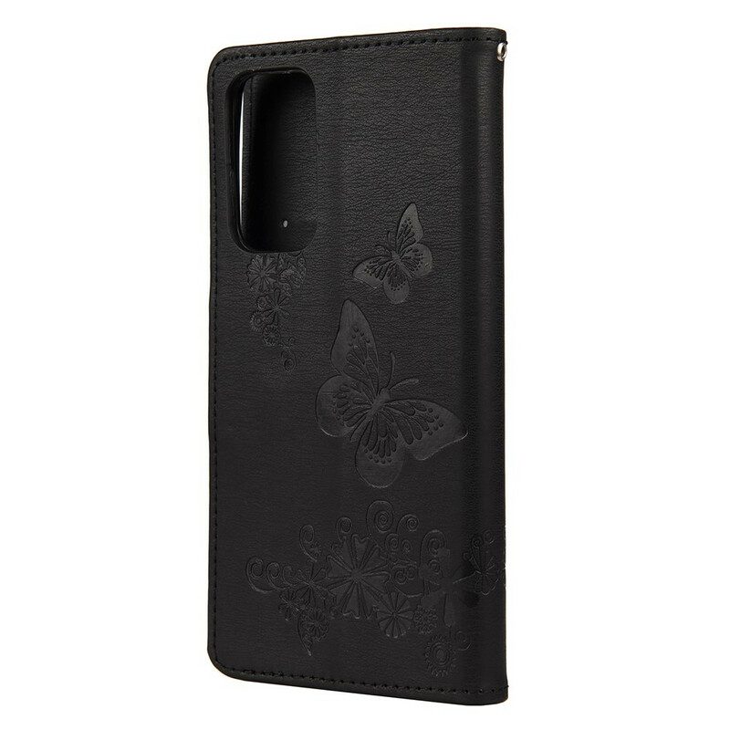 Folio Cover Xiaomi Mi 10T / 10T Pro Solo Farfalle Con Cordino