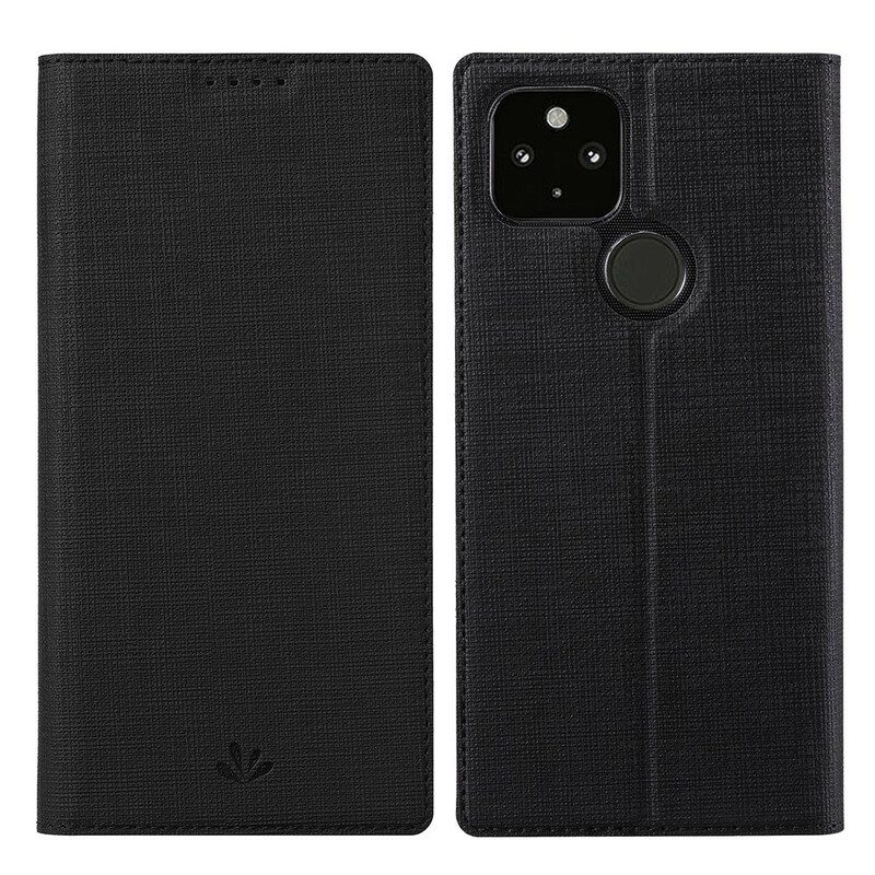 Folio Cover Google Pixel 5A Custodia in pelle Vili Dmx Testurizzato