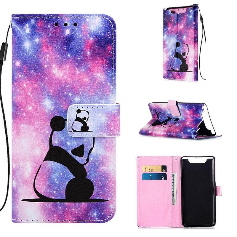 Custodia in pelle Samsung Galaxy A80 / A90 Galassia Panda