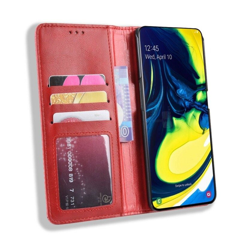 Folio Cover Samsung Galaxy A80 / A90 Custodia in pelle Ecopelle Stilizzata