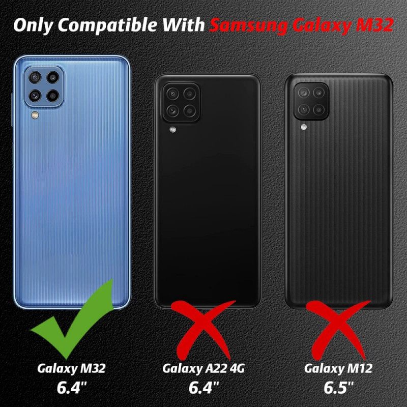 Cover Samsung Galaxy M32 Combo E Schermo In Vetro Temperato