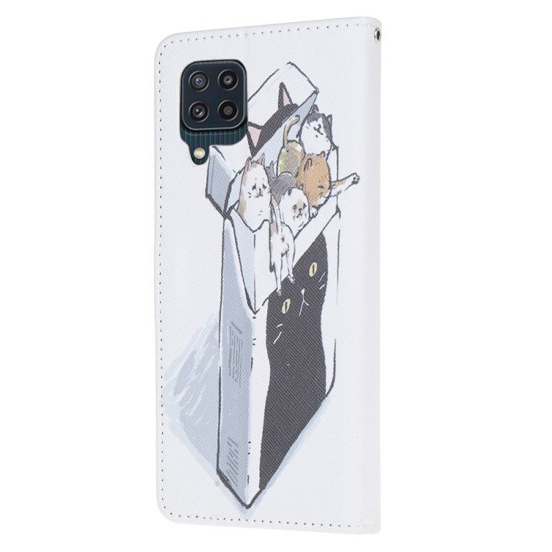 Custodia in pelle Samsung Galaxy M32 Consegna Gatti Con Perizoma