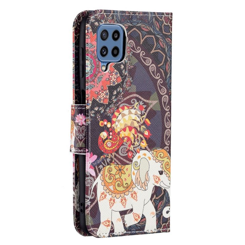 Custodia in pelle Samsung Galaxy M32 Elefante Indiano