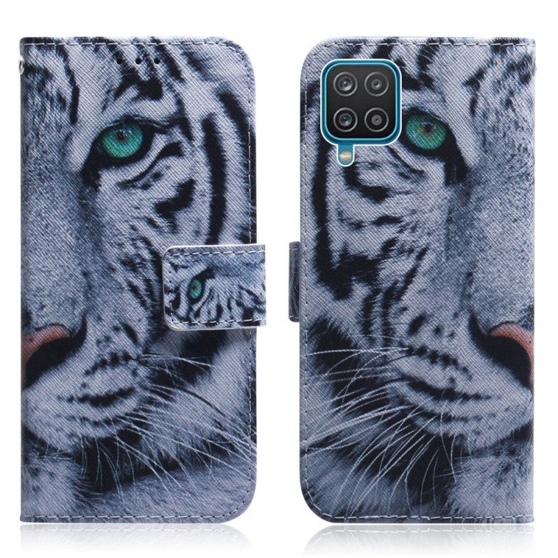 Custodia in pelle Samsung Galaxy M32 Faccia Da Tigre