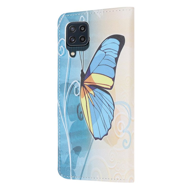 Custodia in pelle Samsung Galaxy M32 Farfalle Sovrane