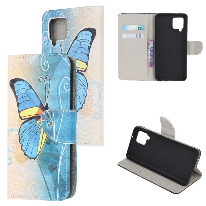 Custodia in pelle Samsung Galaxy M32 Farfalle Sovrane