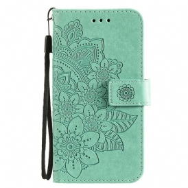 Custodia in pelle Samsung Galaxy M32 Fiore Mandala