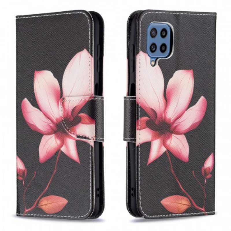 Custodia in pelle Samsung Galaxy M32 Fiore Rosa