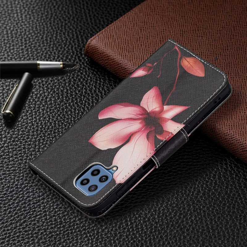 Custodia in pelle Samsung Galaxy M32 Fiore Rosa