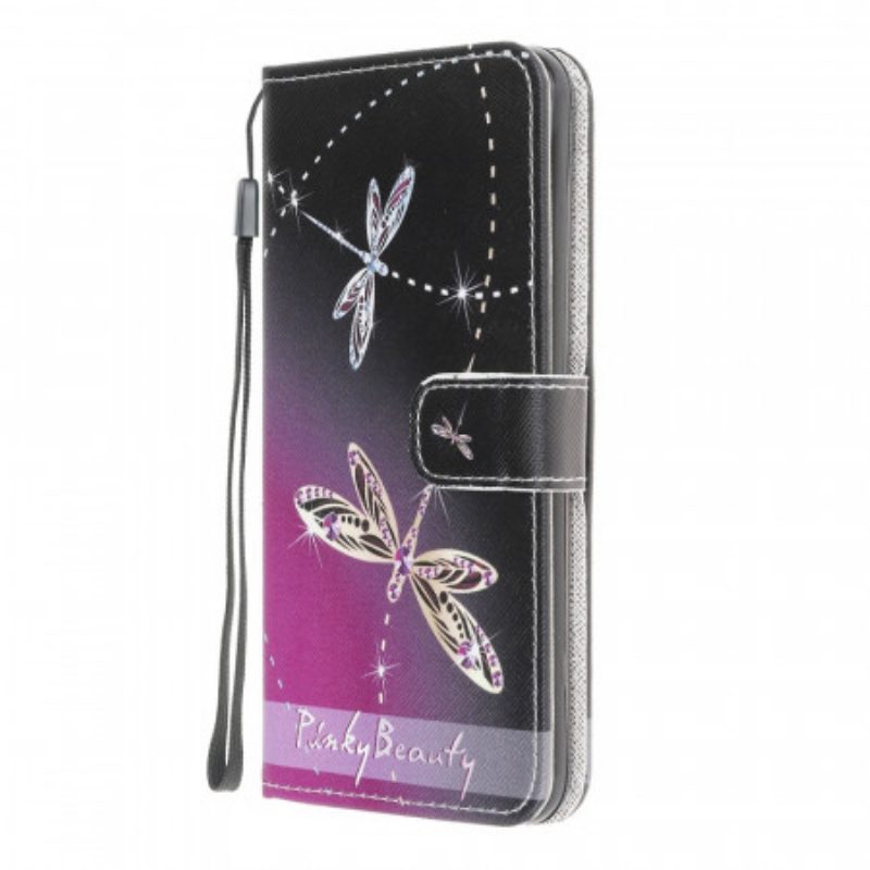 Custodia in pelle Samsung Galaxy M32 Libellule Strappy