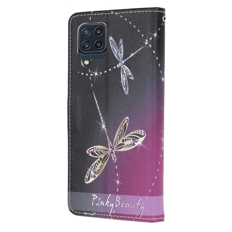 Custodia in pelle Samsung Galaxy M32 Libellule Strappy