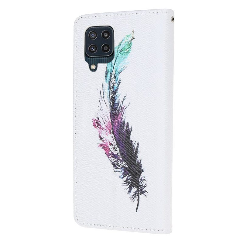 Custodia in pelle Samsung Galaxy M32 Piuma Con Cordino