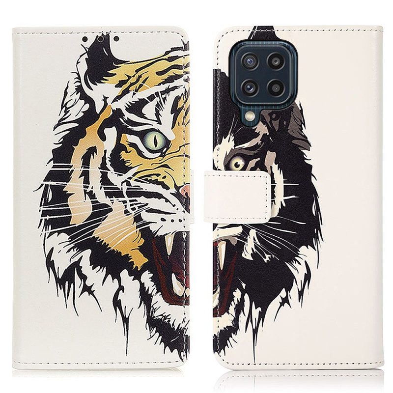 Custodia in pelle Samsung Galaxy M32 Tigre Feroce