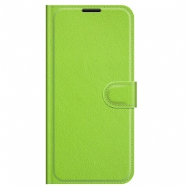 Folio Cover Samsung Galaxy M32 Classico Effetto Pelle Litchi