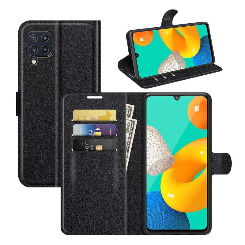 Folio Cover Samsung Galaxy M32 Classico Effetto Pelle Litchi