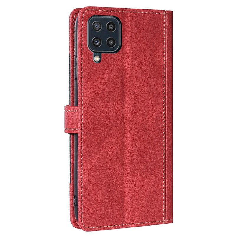 Folio Cover Samsung Galaxy M32 Ecopelle Bicolore Elegante