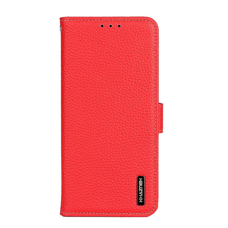 Folio Cover Samsung Galaxy M32 Vera Pelle Litchi Khazneh Rfid