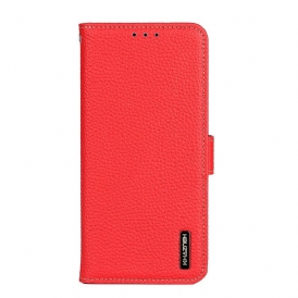 Folio Cover Samsung Galaxy M32 Vera Pelle Litchi Khazneh Rfid