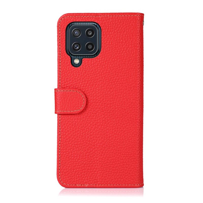 Folio Cover Samsung Galaxy M32 Vera Pelle Litchi Khazneh Rfid