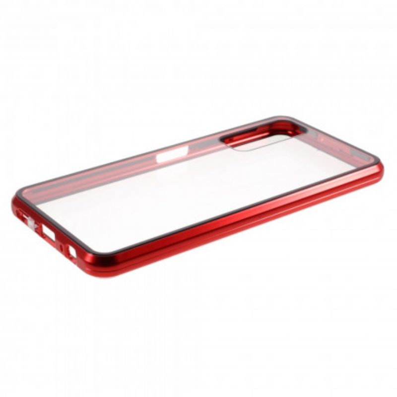 Cover Samsung Galaxy S21 Plus 5G Bordi In Metallo E Doppio Vetro Temperato