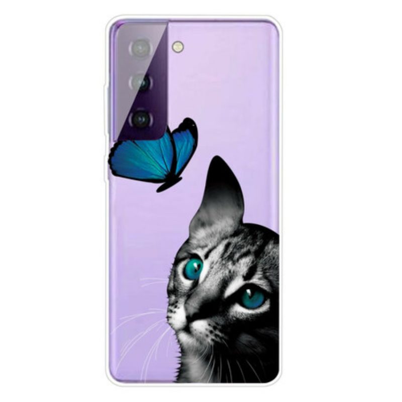 Cover Samsung Galaxy S21 Plus 5G Gatto E Farfalla