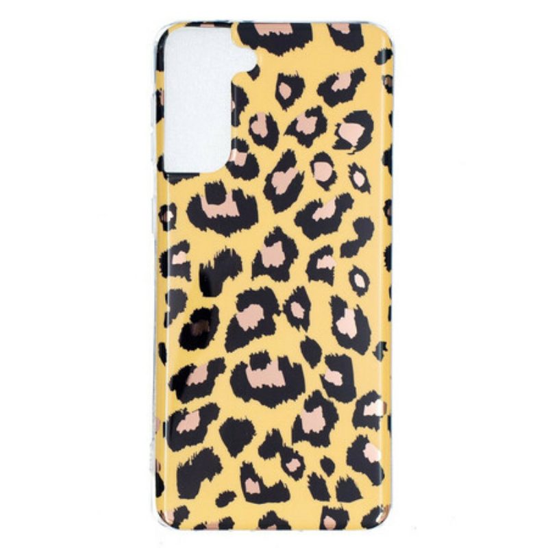 Cover Samsung Galaxy S21 Plus 5G Marmo Stile Leopardo