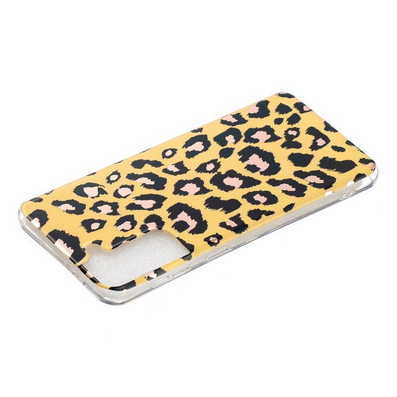 Cover Samsung Galaxy S21 Plus 5G Marmo Stile Leopardo