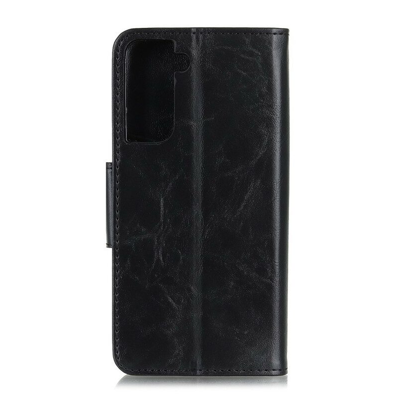 Custodia A Portafoglio Samsung Galaxy S21 Plus 5G Folio Cover Lembo Magnetico A Doppia Faccia