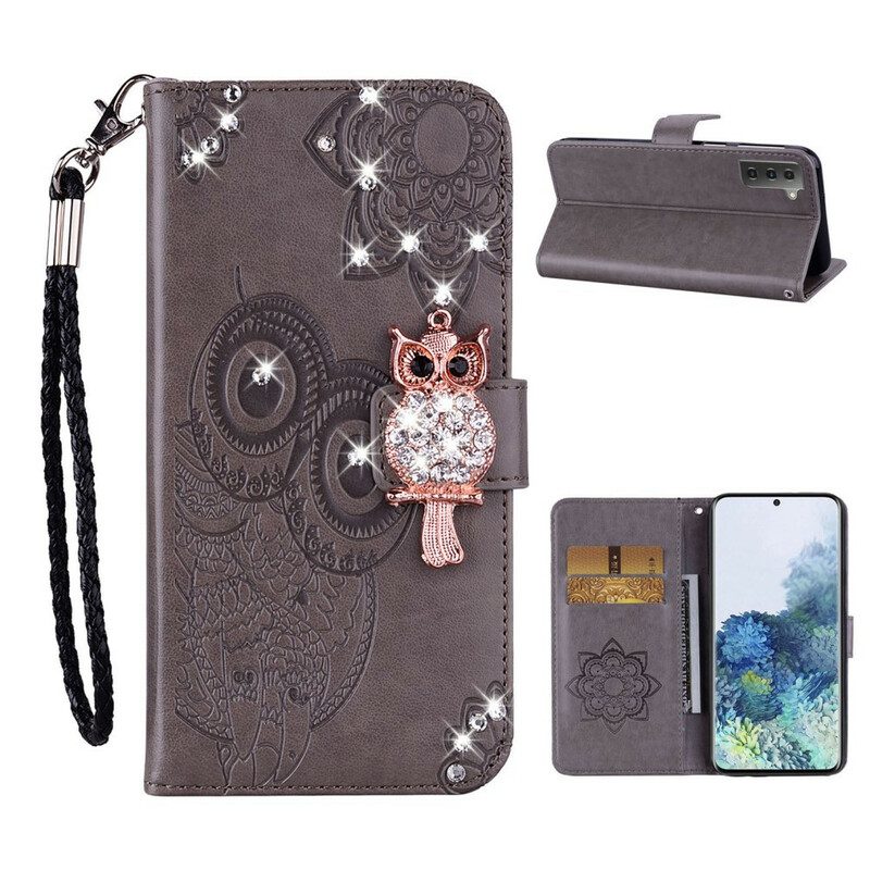 Custodia in pelle Samsung Galaxy S21 Plus 5G Mandala E Fascino Del Gufo