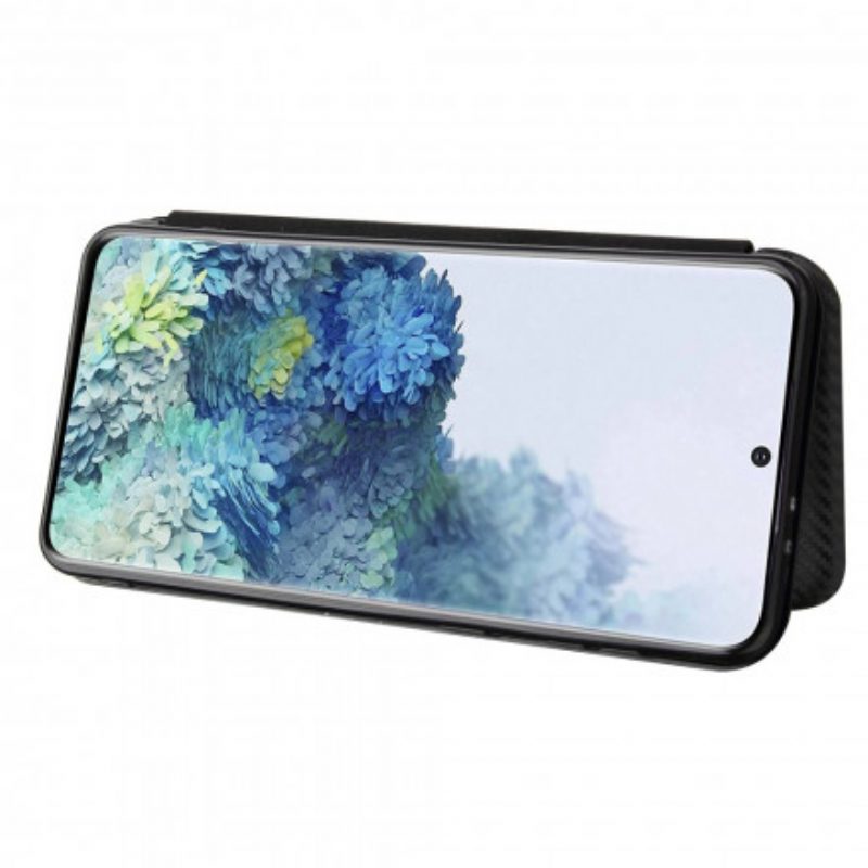 Folio Cover Samsung Galaxy S21 Plus 5G Custodia in pelle Fibra Di Carbonio