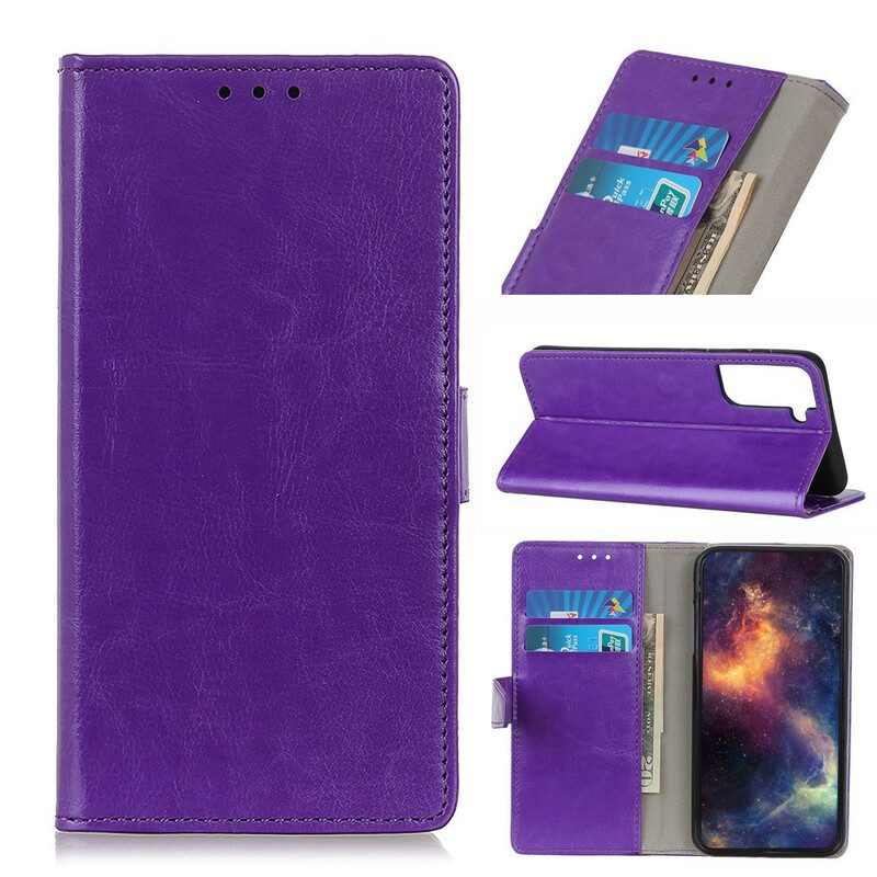 Folio Cover Samsung Galaxy S21 Plus 5G Elegante Effetto Pelle Lucida