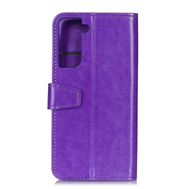 Folio Cover Samsung Galaxy S21 Plus 5G Elegante Effetto Pelle Lucida