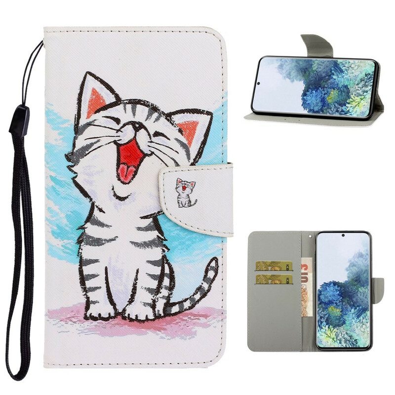 Folio Cover Samsung Galaxy S21 Plus 5G Gattino Di Colore Strappy