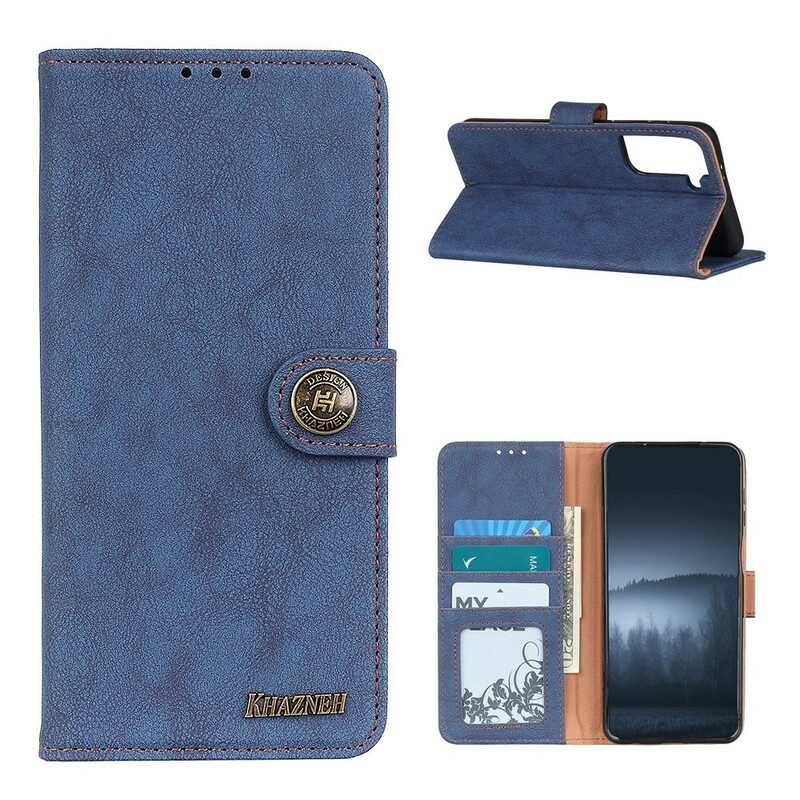 Folio Cover Samsung Galaxy S21 Plus 5G Khazneh Retro Crosta Ecopelle