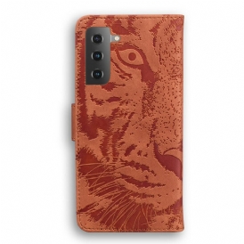 Folio Cover Samsung Galaxy S21 Plus 5G Stampa Faccia Di Tigre