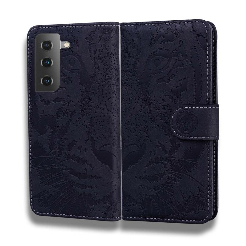 Folio Cover Samsung Galaxy S21 Plus 5G Stampa Faccia Di Tigre