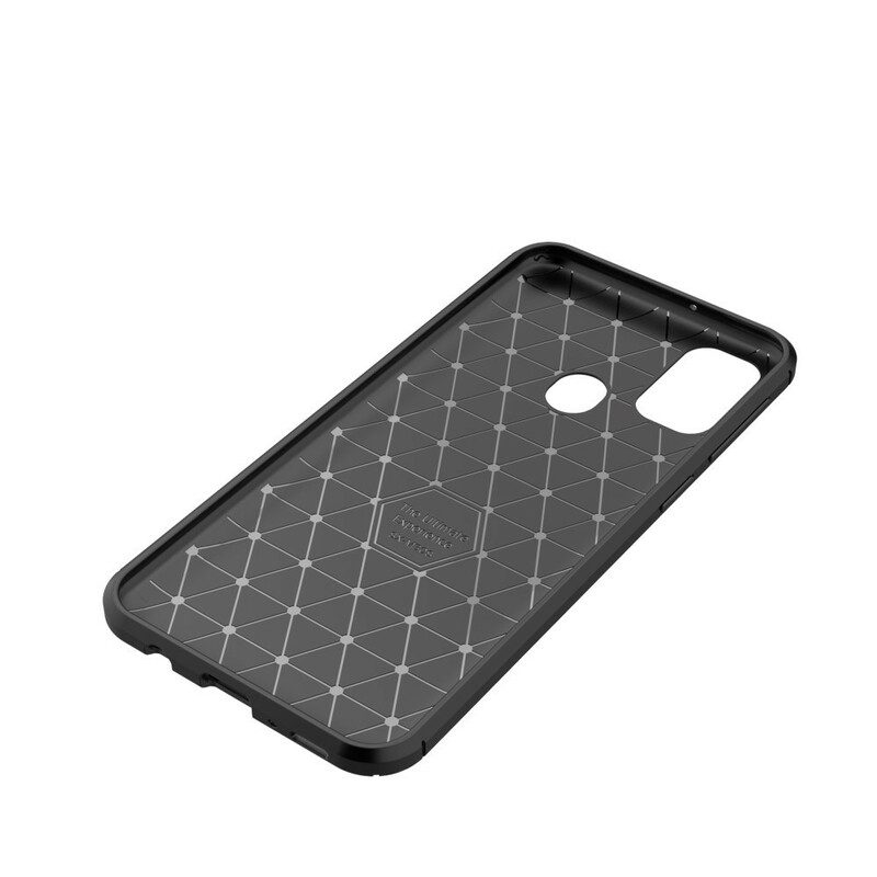 Cover Samsung Galaxy M21 Struttura Flessibile In Fibra Di Carbonio