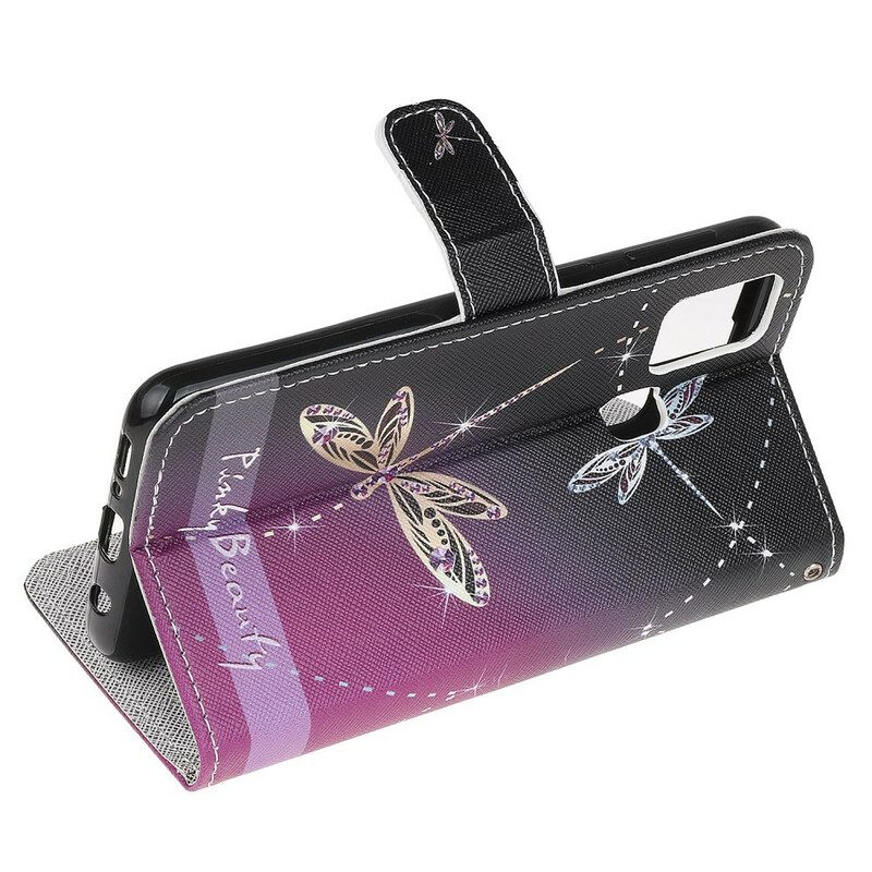 Custodia in pelle Samsung Galaxy M21 Libellule Strappy