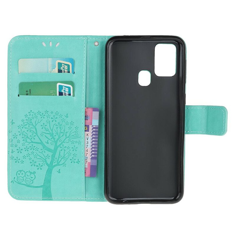 Folio Cover Samsung Galaxy M21 Perizoma Albero E Gufi