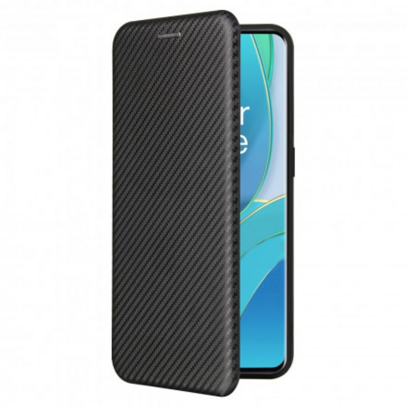 Folio Cover OnePlus 9 Custodia in pelle Carbonio Siliconico