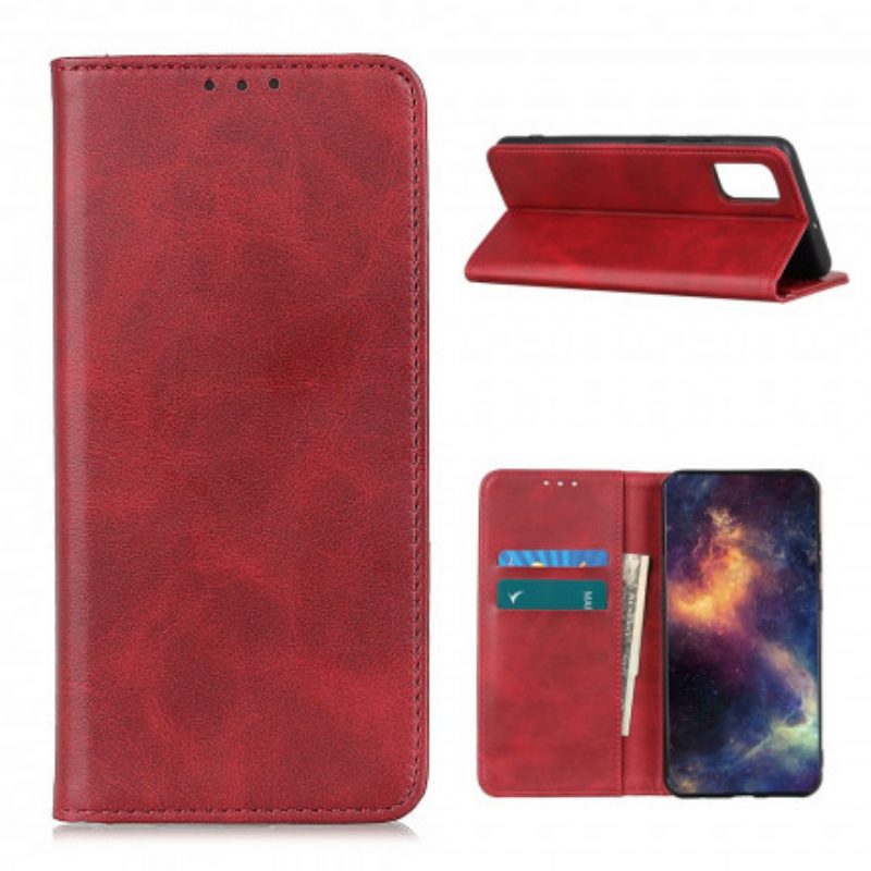 Folio Cover OnePlus 9 Custodia in pelle Crosta Di Pelle Sobria