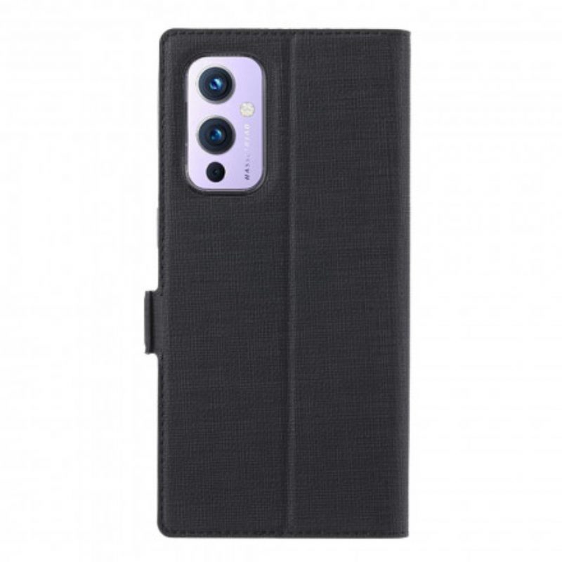 Folio Cover OnePlus 9 Custodia in pelle Vili Dmx Testurizzato