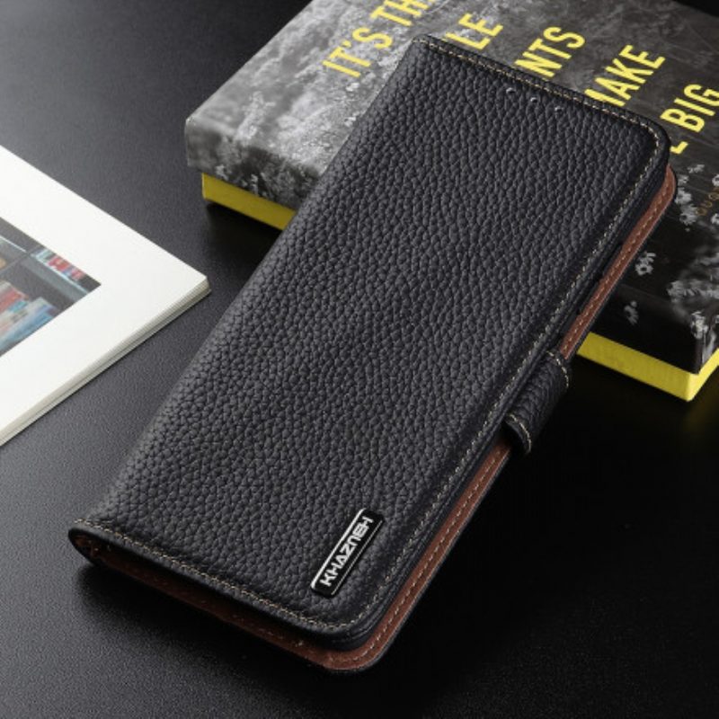 Folio Cover OnePlus 9 Khazneh Pelle Di Litchi